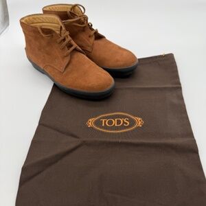 Vintage Tod’s Rust Brown Suede Lace-Up Boots Women’s Size 9.5 (40) With Dust Bag